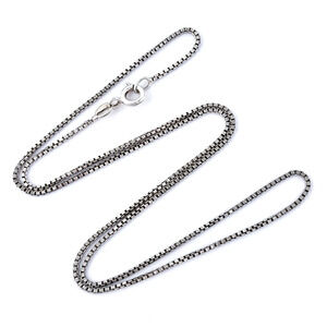 Vintage Italian Sterling Silver 925 1.2mm Box Chain Necklace 18"
